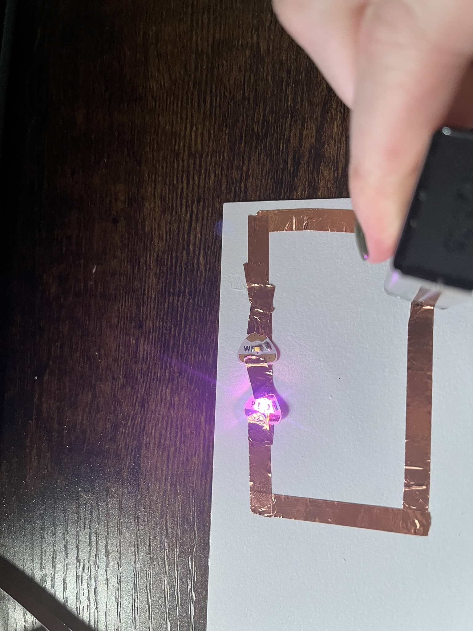 In order to make very basic circuits I spent a lot of time experimenting with series, parallel, and simple circuits using copper tape.