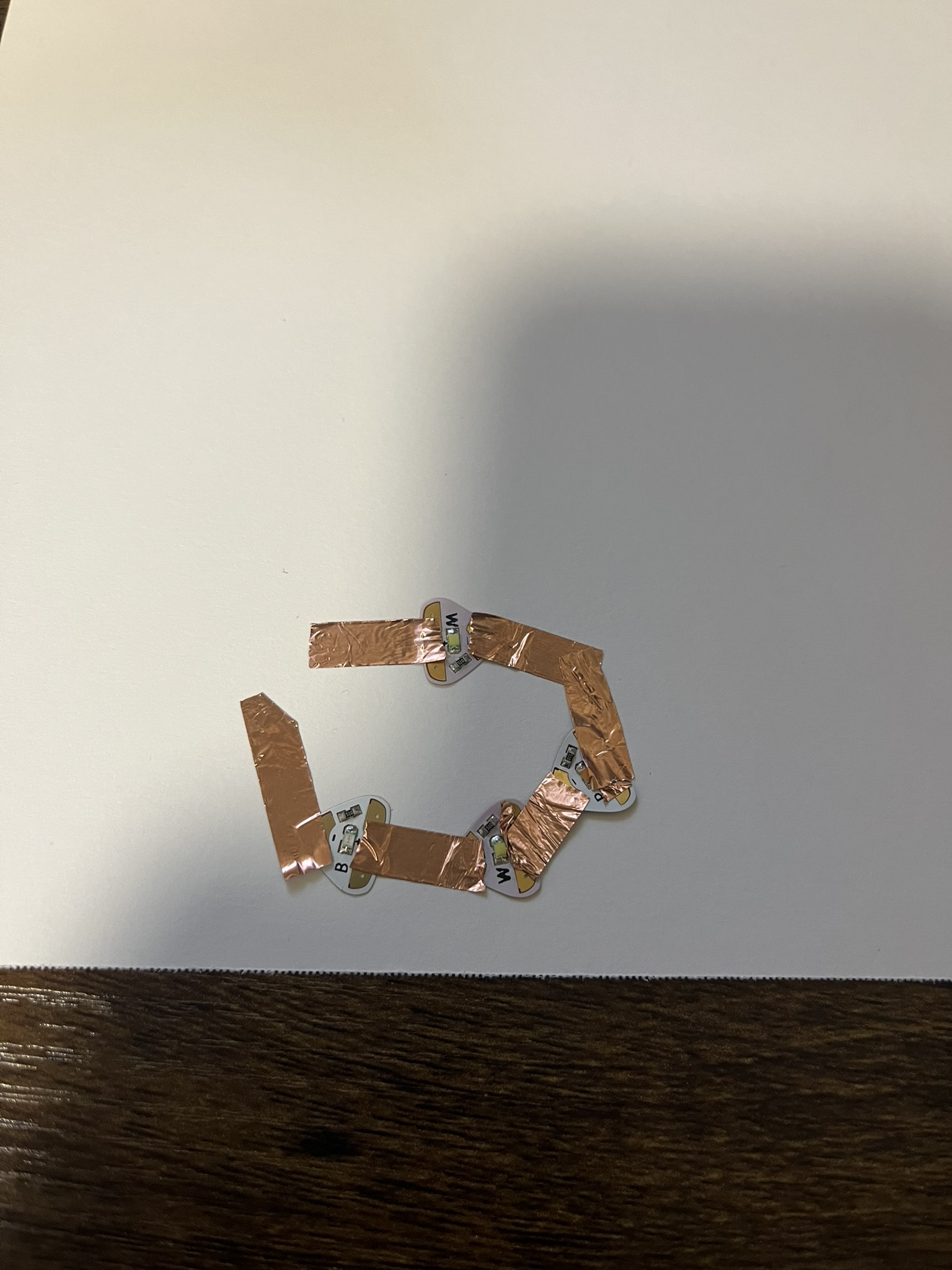 There were a lot of failed circuits in the process of remembering how to construct them and learning how to best utilize the copper tape.