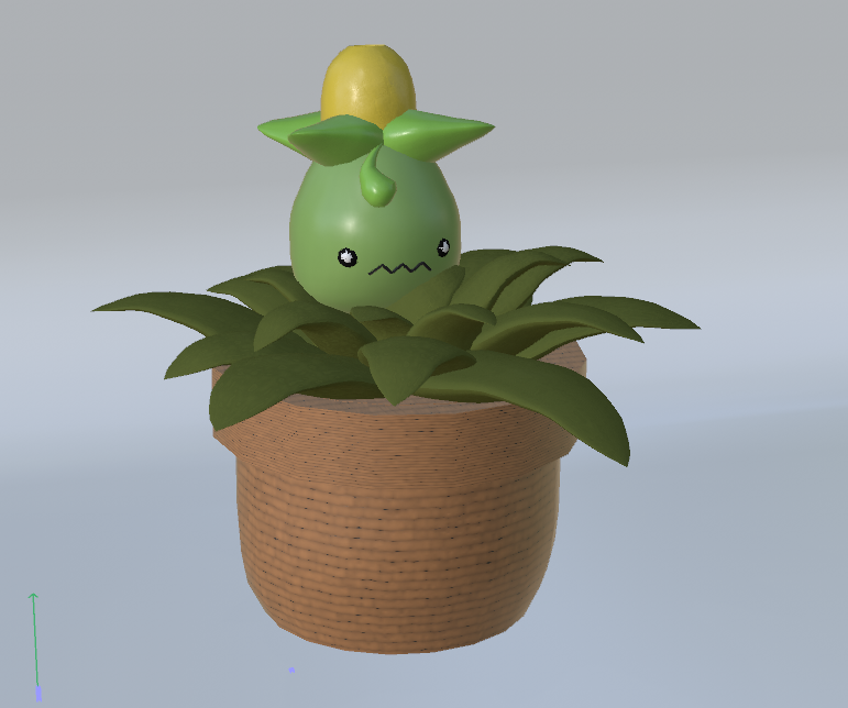 Putting Smoliv in the plant was very cute but without lighting it looks kinda silly.