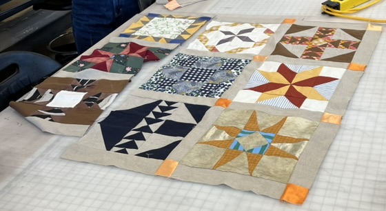When we entered the textiles classroom a fourth year student was kind enough to show us their final project which is the quilt pictured above. They explained to us it’s made of natural fibers and attached together with thread made from all natural fibers as well.